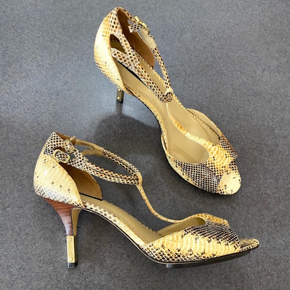 Rachel Zoe Shoes - Rachel Zoe Snakeskin Peep-Toe Pumps Heels Size 8.5